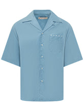 MARNI - Camicia a Maniche Corte con Colletto Classico e Tasca - Blu | Lidia Shopping | Official Website
