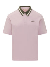 MARNI - Polo with Contrast Collar and Embroidered Logo - Pink | Lidia Shopping ® | Official Website