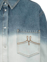 MARNI - Camicia Denim con Tasche Applicate e Sfumatura - Blu - LIDIASHOPPING® - Official Website