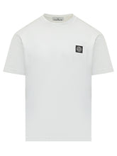 STONE ISLAND - T-Shirt Basic Con Patch - Bianco - LIDIASHOPPING® - Official Website
