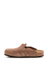 BIRKENSTOCK - Sabot in Suede con Cinturino - Marrone - LIDIASHOPPING® - Official Website