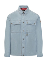 MONCLER GRENOBLE - Long Sleeve Shirt with Front Pockets and Snap Buttons - Blue - LIDIASHOPPING® - Official Website