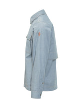 MONCLER GRENOBLE - Long Sleeve Shirt with Front Pockets and Snap Buttons - Blue - LIDIASHOPPING® - Official Website