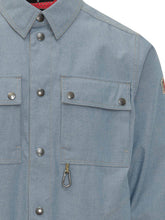 MONCLER GRENOBLE - Long Sleeve Shirt with Front Pockets and Snap Buttons - Blue - LIDIASHOPPING® - Official Website