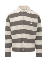 AMI ALEXANDRE MATTIUSSI - Cardigan con Colletto e Motivo a Righe - Beige | Lidia Shopping ® | Official Website