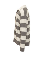AMI ALEXANDRE MATTIUSSI - Cardigan con Colletto e Motivo a Righe - Beige | Lidia Shopping ® | Official Website