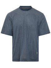 AMI ALEXANDRE MATTIUSSI - Classic Fit Striped T-shirt - Blue - LIDIASHOPPING® - Official Website