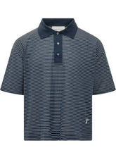 AMI ALEXANDRE MATTIUSSI - Polo Boxy a Righe - Blu - LIDIASHOPPING® - Official Website