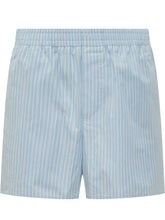 AMI ALEXANDRE MATTIUSSI - Elasticated Striped Shorts - Blue - LIDIASHOPPING® - Official Website