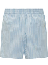 AMI ALEXANDRE MATTIUSSI - Elasticated Striped Shorts - Blue - LIDIASHOPPING® - Official Website