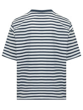 AMI ALEXANDRE MATTIUSSI - Boxy Striped T-shirt - Blue - LIDIASHOPPING® - Official Website