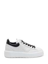 HOGAN - Sneakers Basse con Lacci a Contrasto - Bianco - LIDIASHOPPING® - Official Website