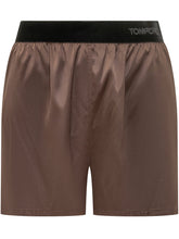 TOM FORD - Shorts in Raso di Seta - Marrone - LIDIASHOPPING® - Official Website
