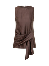 LOULOU DE SAISON - Draped Asymmetric Top - Brown | Lidia Shopping | Official Website