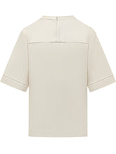 LOULOU DE SAISON - T-shirt with Lace Details - White - LIDIASHOPPING® - Official Website