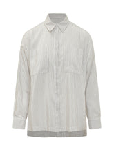 PESERICO - Camicia in Organza a Righe con Tasche - Bianco - LIDIASHOPPING® - Official Website