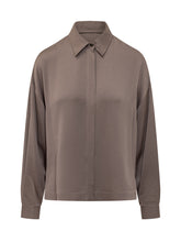 PESERICO - Camicia in Raso Fluido - Marrone - LIDIASHOPPING® - Official Website