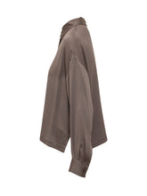PESERICO - Camicia in Raso Fluido - Marrone - LIDIASHOPPING® - Official Website