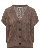 PESERICO - Tricot Cable Knit Cardigan - Brown - LIDIASHOPPING® - Official Website