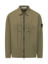 STONE ISLAND - Camicia Overshirt Con Zip E Tasche Frontali - Verde - LIDIASHOPPING® - Official Website