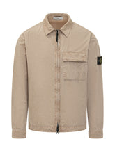 STONE ISLAND - Technical Shirt With Patch Pocket - Beige - LIDIASHOPPING® - Official Website