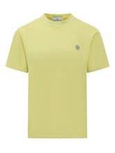 STONE ISLAND - T-shirt con Girocollo e Logo Applicato - Giallo | Lidia Shopping | Official Website