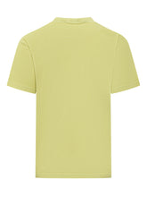 STONE ISLAND - T-shirt with Crew Neck and Applied Logo - Yellow - LIDIASHOPPING® - Official Website