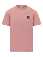 STONE ISLAND - T-Shirt Basic Con Patch - Rosa | Lidia Shopping | Official Website