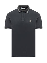 STONE ISLAND - Polo a Maniche Corte con Profili a Contrasto - Blu | Lidia Shopping ® | Official Website