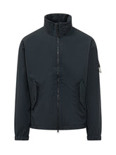 STONE ISLAND - Jacket with High Collar and Zip Closure - Blue - LIDIASHOPPING® - Official Website