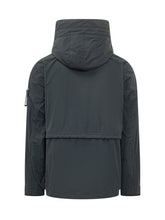 STONE ISLAND - Short Parka with Hood and Utility Pockets - Blue - LIDIASHOPPING® - Official Website