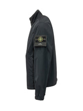 STONE ISLAND - Giacca Con Collo Alto E Chiusura Frontale - Blu - LIDIASHOPPING® - Official Website