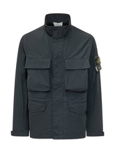 STONE ISLAND - High-Neck Jacket With Front Pockets - Blue - LIDIASHOPPING® - Official Website