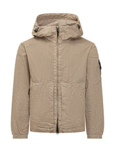 STONE ISLAND - Hooded Jacket with Zip - Beige - LIDIASHOPPING® - Official Website
