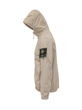 STONE ISLAND - Giacca con Cappuccio e Tasche - Beige | Lidia Shopping ® | Official Website