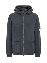 STONE ISLAND - Hooded Jacket With Patch Pockets - Blue - LIDIASHOPPING® - Official Website