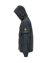 STONE ISLAND - Hooded Jacket With Patch Pockets - Blue - LIDIASHOPPING® - Official Website