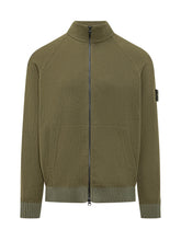 STONE ISLAND - Green Knit Zip Cardigan With High Neck - Green - LIDIASHOPPING® - Official Website