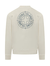 STONE ISLAND - Crew-Neck Sweatshirt with Print - White - LIDIASHOPPING® - Official Website
