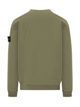 STONE ISLAND - Felpa Girocollo con Patch Logo - Verde | Lidia Shopping | Official Website