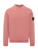 STONE ISLAND - Crewneck Sweatshirt with Sleeve Patch - Pink - LIDIASHOPPING® - Official Website