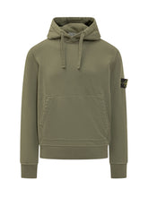 STONE ISLAND - Hooded Sweatshirt With Front Pocket - Green - LIDIASHOPPING® - Official Website