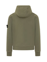 STONE ISLAND - Hooded Sweatshirt With Front Pocket - Green - LIDIASHOPPING® - Official Website
