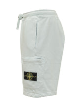 STONE ISLAND - Sweat Bermuda Shorts With Cargo Pocket And Drawstring - Blue - LIDIASHOPPING® - Official Website