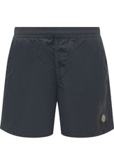 STONE ISLAND - Bermuda Mare con Logo Patch - Blu | Lidia Shopping | Official Website