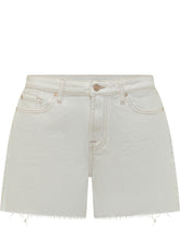 7 FOR ALL MANKIND - Monroe Long Shorts in Denim - Bianco - LIDIASHOPPING® - Official Website