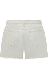 7 FOR ALL MANKIND - Monroe Long Shorts in Denim - Bianco - LIDIASHOPPING® - Official Website
