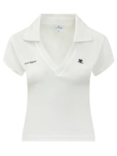 COURREGES - Cropped Sports Polo - White - LIDIASHOPPING® - Official Website