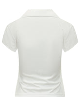 COURREGES - Cropped Sports Polo - White - LIDIASHOPPING® - Official Website