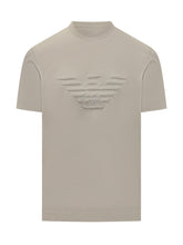 EMPORIO ARMANI - T-shirt con Maxi Logo in Rilievo - Marrone - LIDIASHOPPING® - Official Website